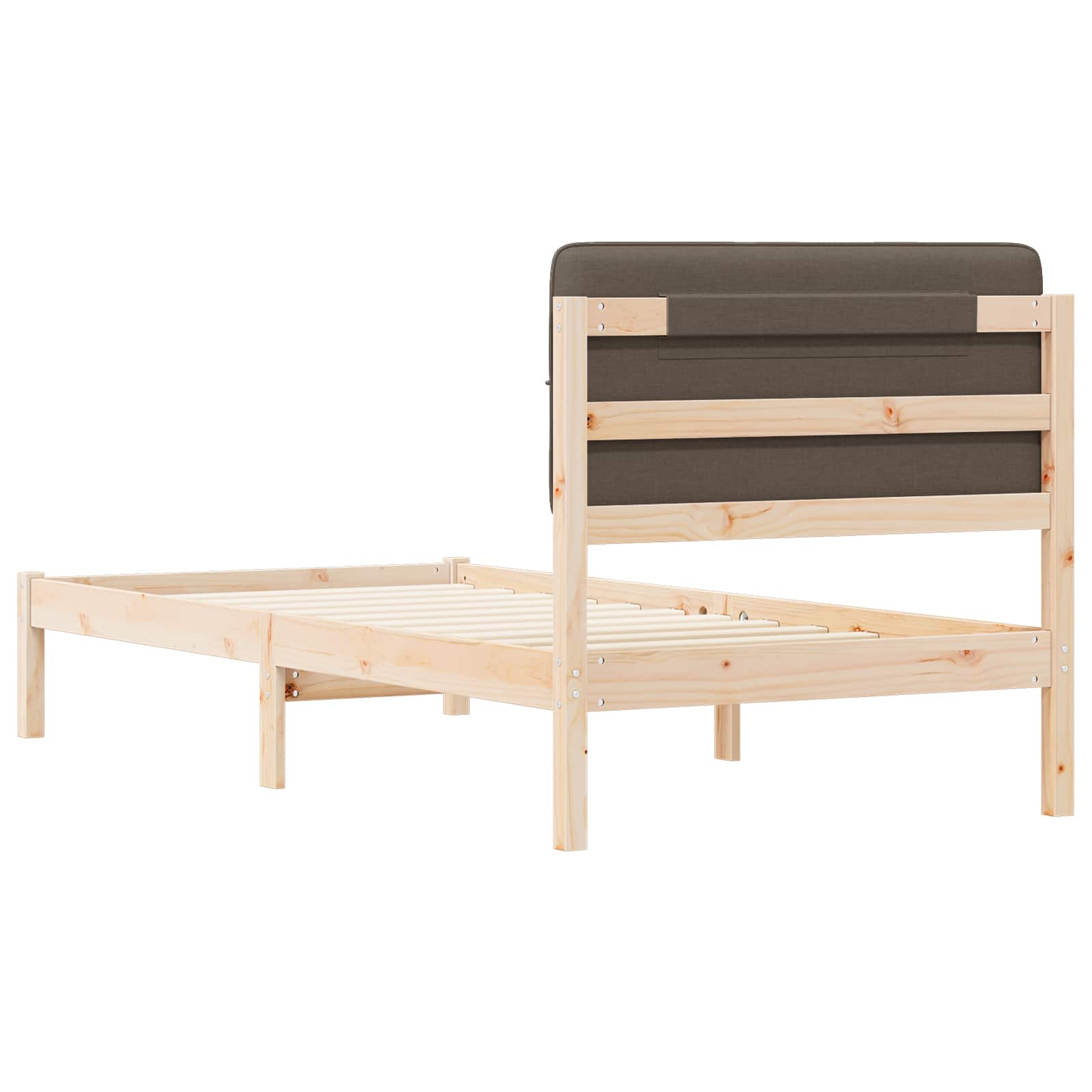 vidaXL Ramka łóżka z tapicerowanym wezgłowiem Ciemnoszary 75 x 190 cm