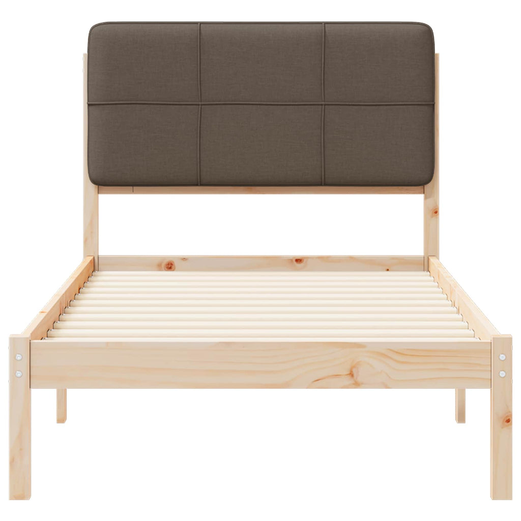 vidaXL Ramka łóżka z tapicerowanym wezgłowiem Ciemnoszary 75 x 190 cm