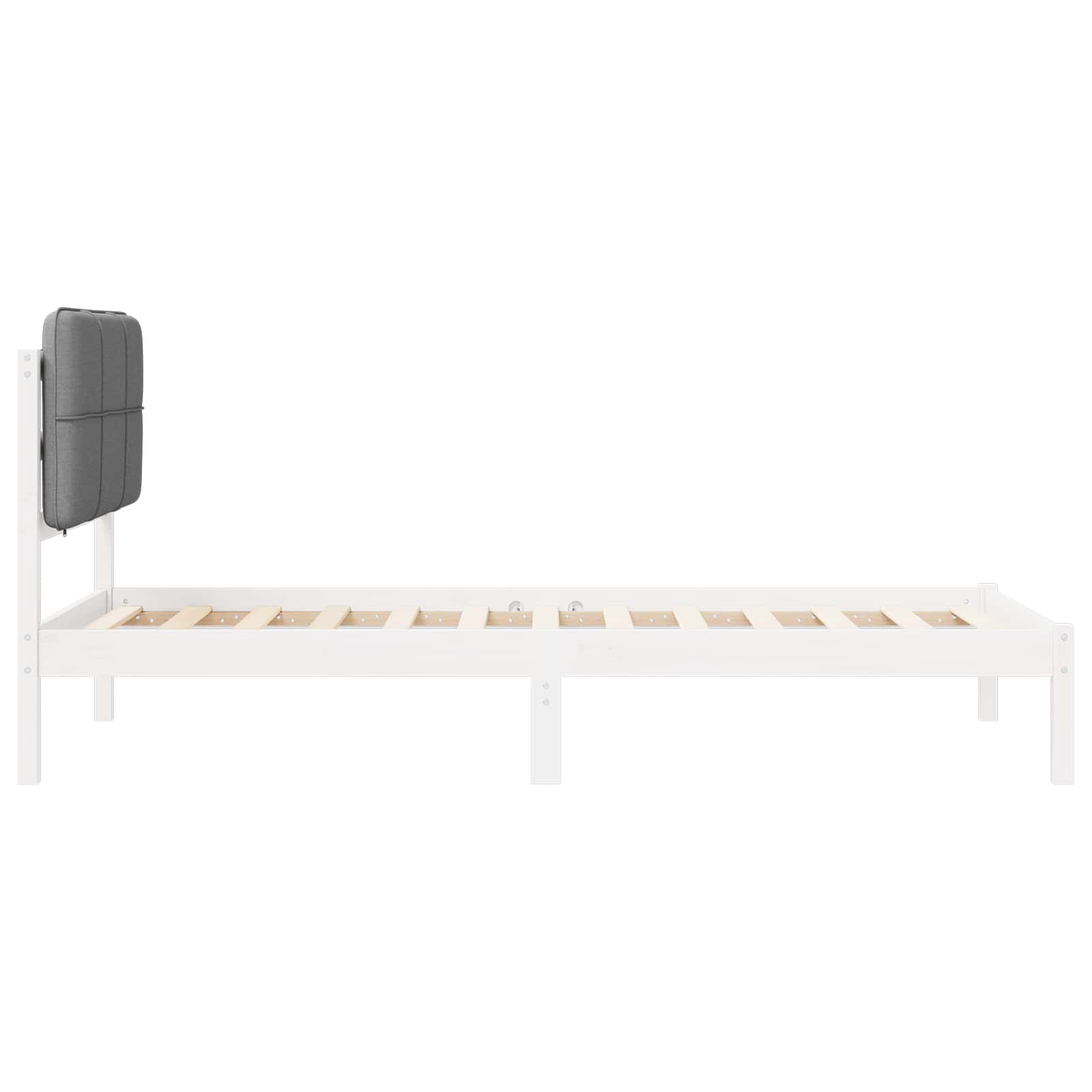 vidaXL Ramka łóżka z tapicerowanym wezgłowiem Jasnoszary 75 x 190 cm
