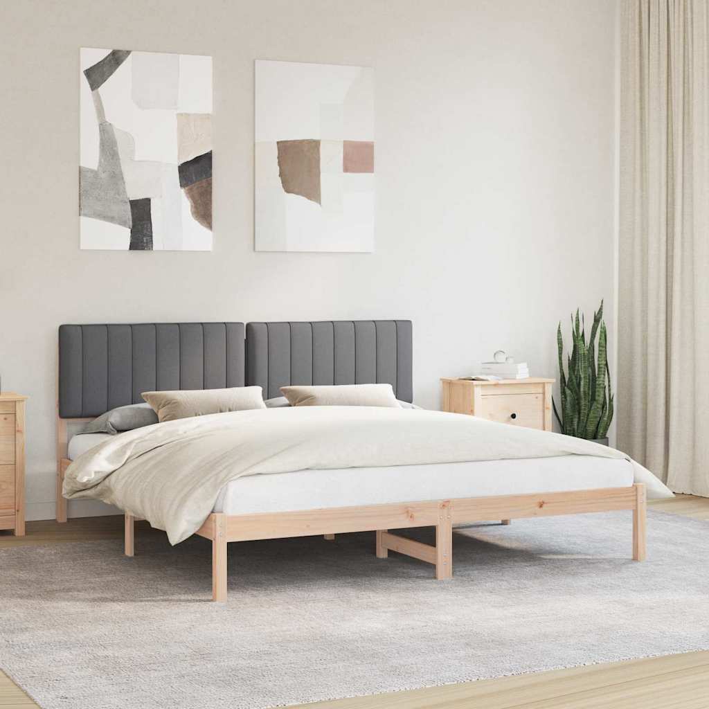 vidaXL Ramka łóżka z tapicerowanym wezgłowiem Ciemnoszary 180 x 200 cm