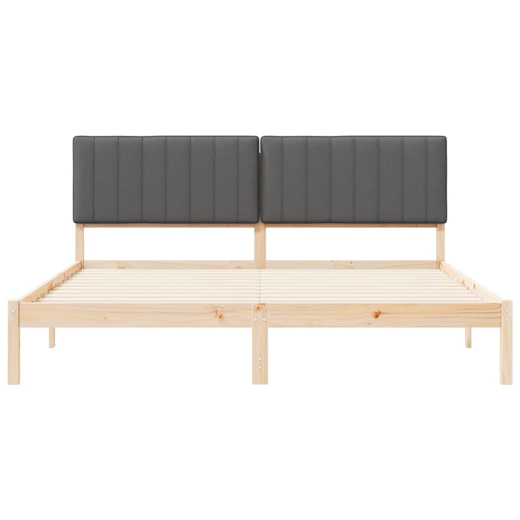 vidaXL Ramka łóżka z tapicerowanym wezgłowiem Ciemnoszary 180 x 200 cm