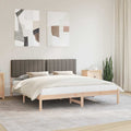 vidaXL Ramka łóżka z tapicerowanym wezgłowiem Ciemnoszary 180 x 200 cm
