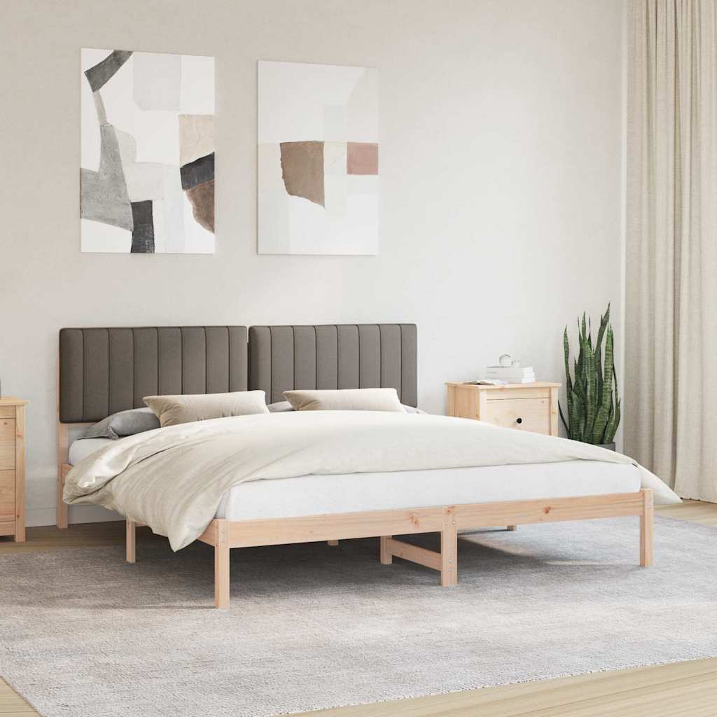 vidaXL Ramka łóżka z tapicerowanym wezgłowiem Ciemnoszary 180 x 200 cm