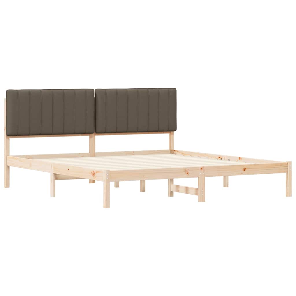 vidaXL Ramka łóżka z tapicerowanym wezgłowiem Ciemnoszary 180 x 200 cm