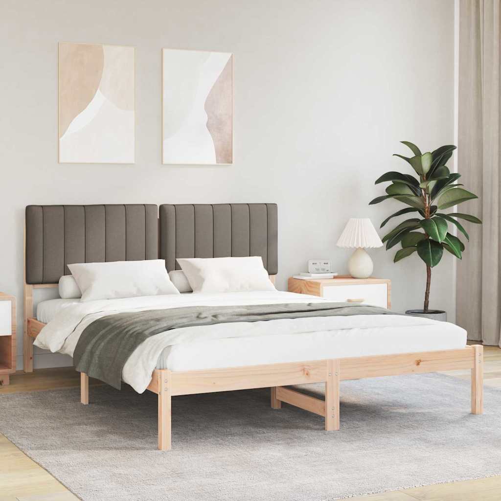 vidaXL Ramka łóżka z tapicerowanym wezgłowiem Ciemnoszary 150 x 200 cm