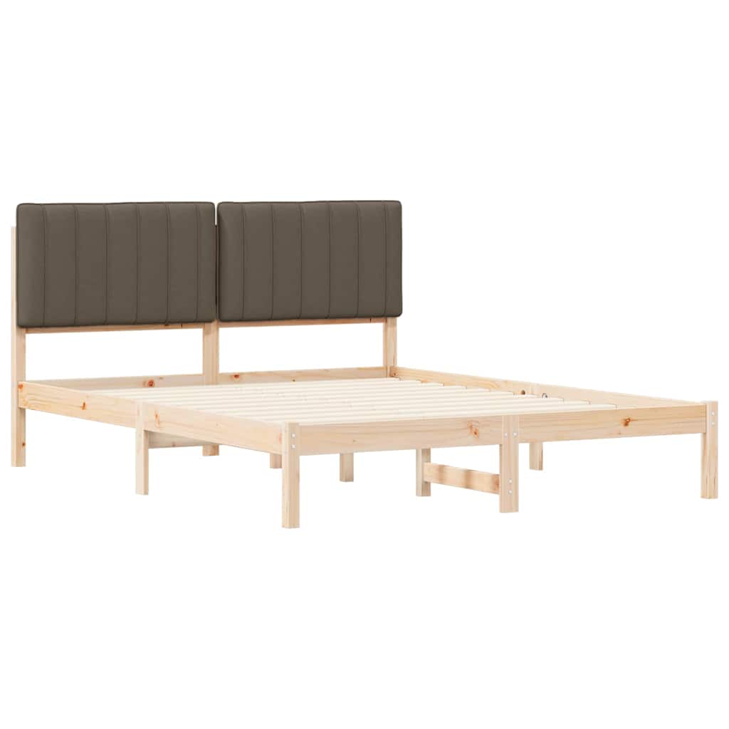 vidaXL Ramka łóżka z tapicerowanym wezgłowiem Ciemnoszary 150 x 200 cm