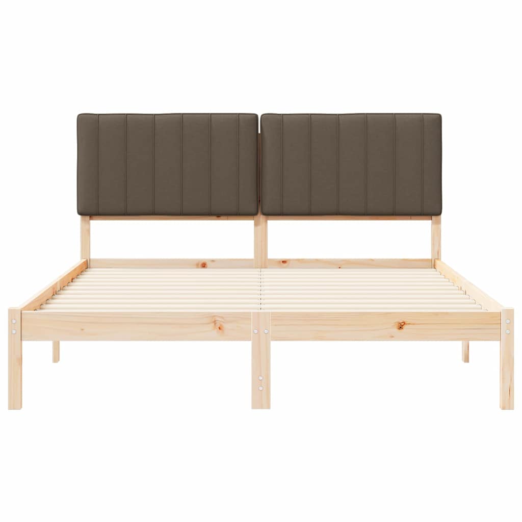 vidaXL Ramka łóżka z tapicerowanym wezgłowiem Ciemnoszary 150 x 200 cm