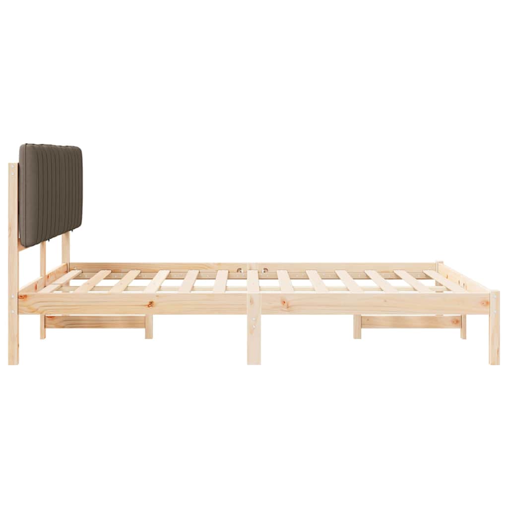 vidaXL Ramka łóżka z tapicerowanym wezgłowiem Ciemnoszary 150 x 200 cm
