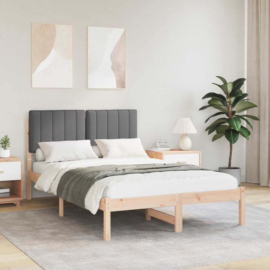 vidaXL Ramka łóżka z tapicerowanym wezgłowiem Ciemnoszary 120 x 190 cm