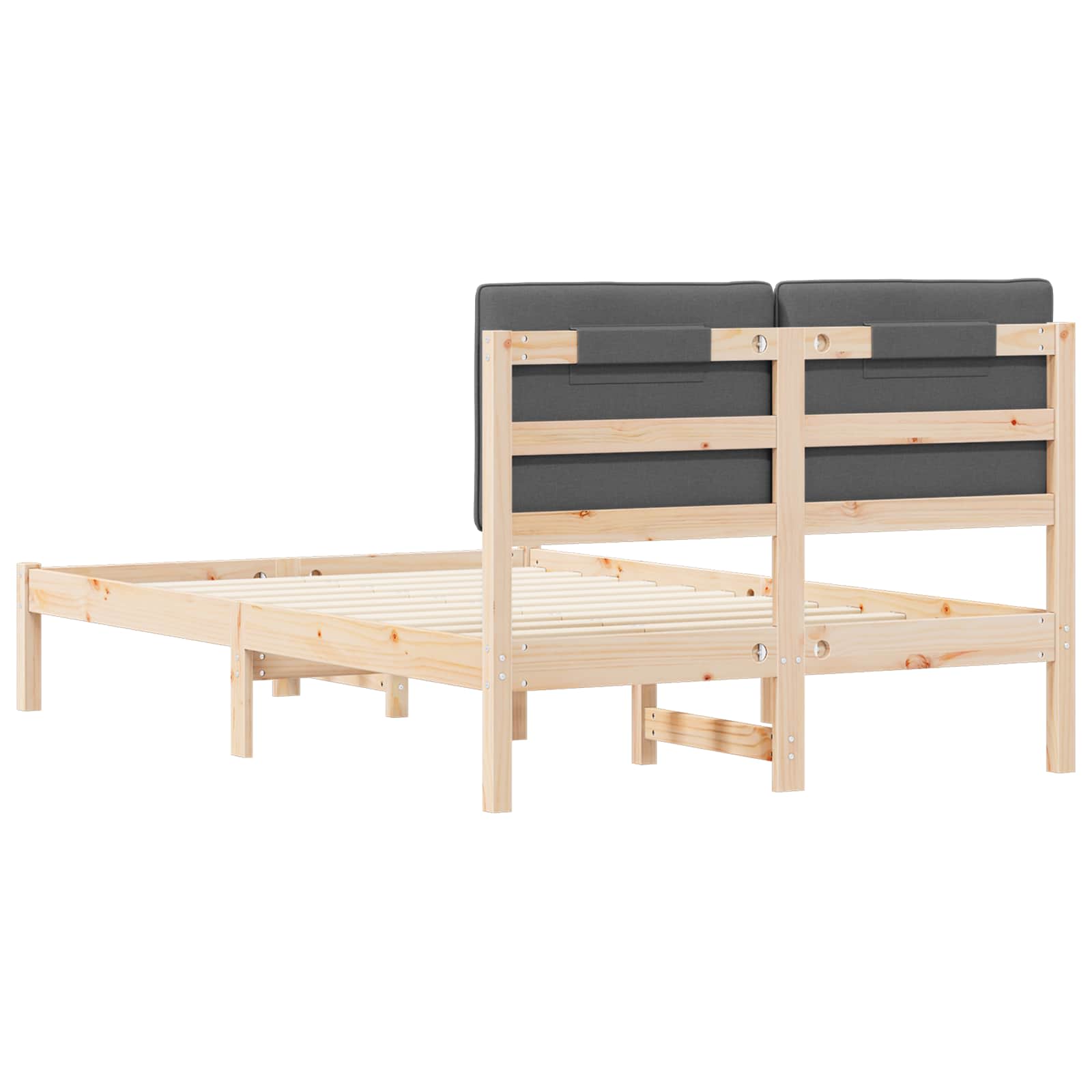 vidaXL Ramka łóżka z tapicerowanym wezgłowiem Ciemnoszary 120 x 190 cm
