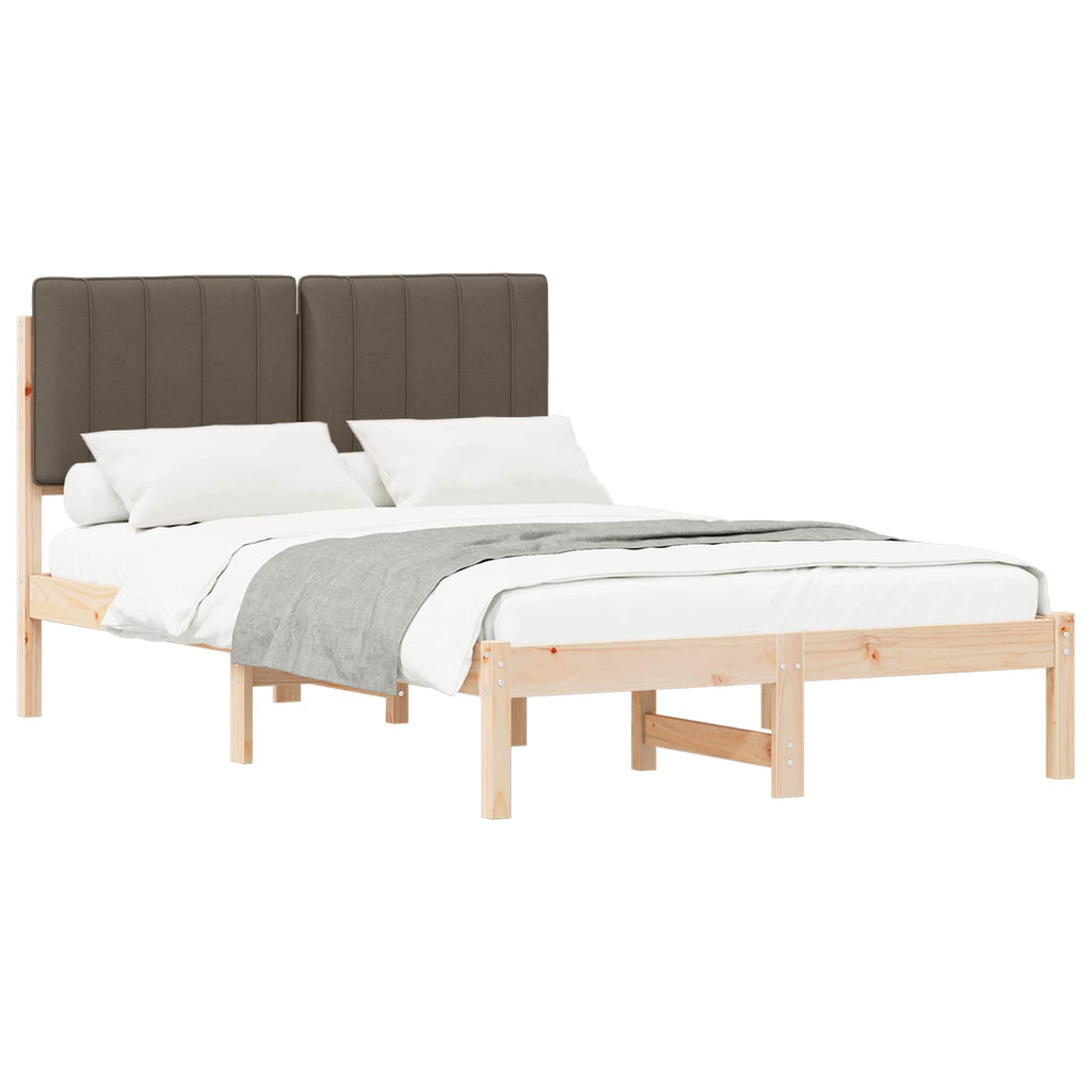 vidaXL Ramka łóżka z tapicerowanym wezgłowiem Ciemnoszary 120 x 190 cm