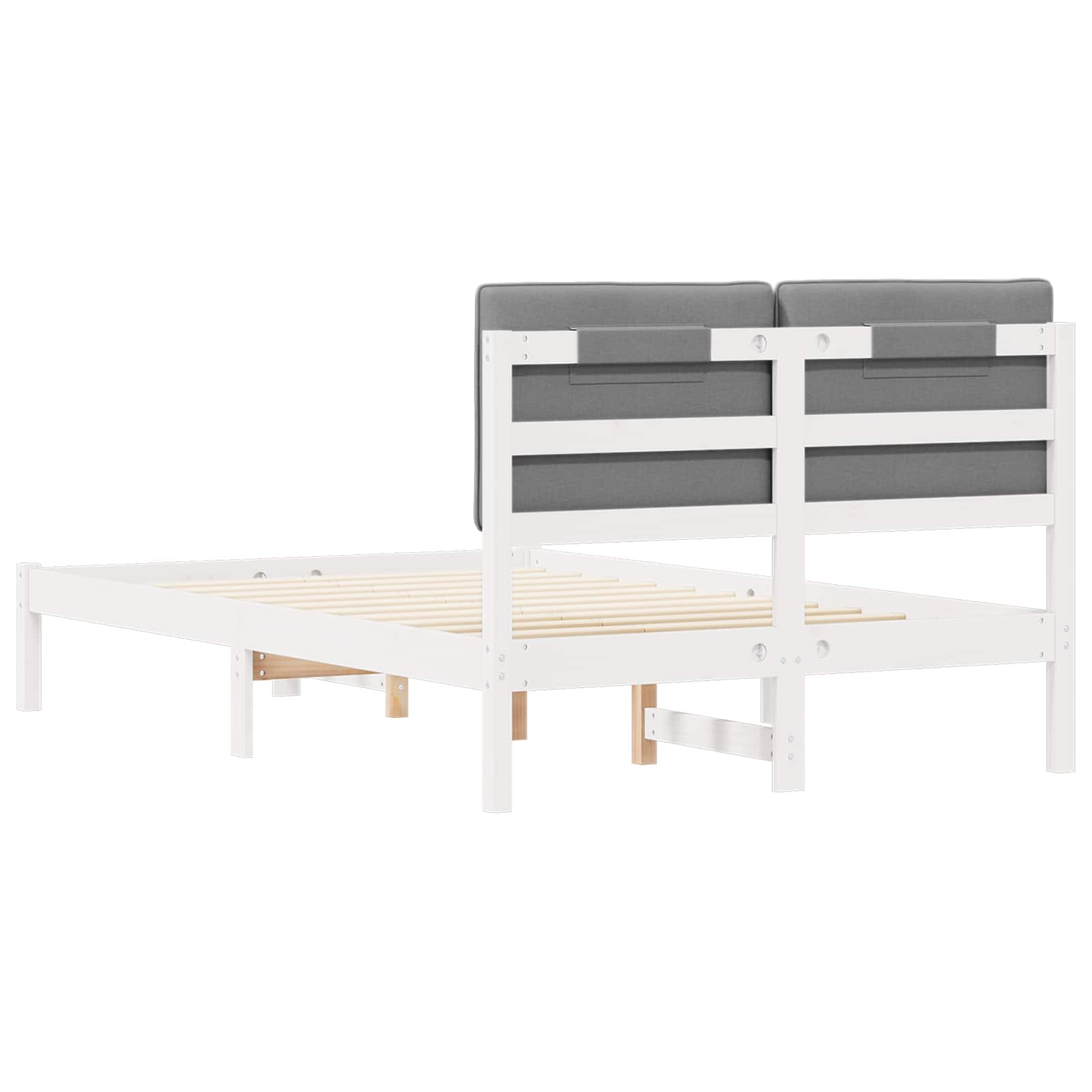vidaXL Ramka łóżka z tapicerowanym wezgłowiem Jasnoszary 120 x 190 cm