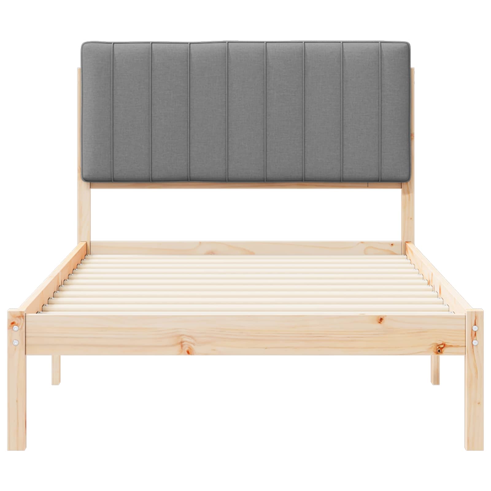 vidaXL Ramka łóżka z tapicerowanym wezgłowiem Jasnoszary 100 x 200 cm
