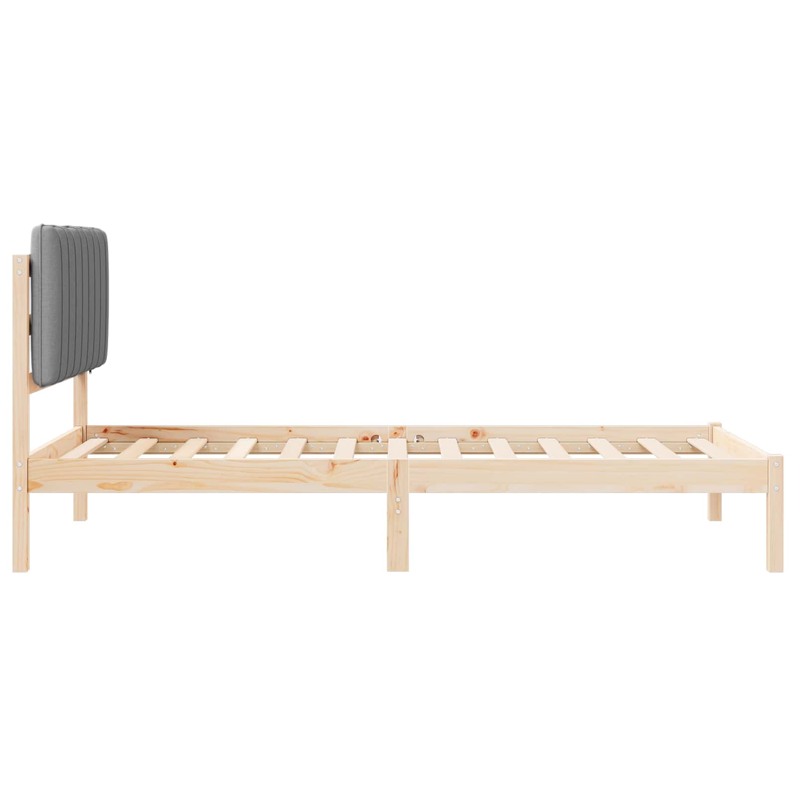 vidaXL Ramka łóżka z tapicerowanym wezgłowiem Jasnoszary 100 x 200 cm