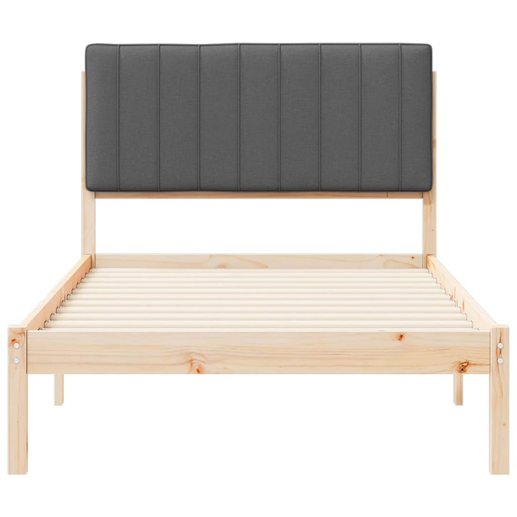 vidaXL Ramka łóżka z tapicerowanym wezgłowiem Ciemnoszary 100 x 200 cm