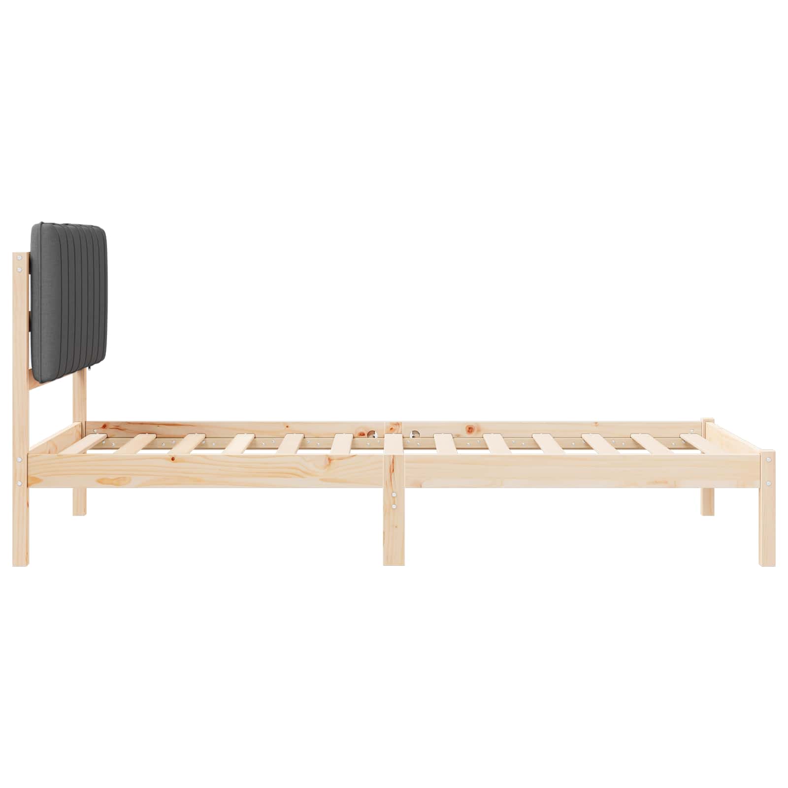 vidaXL Ramka łóżka z tapicerowanym wezgłowiem Ciemnoszary 100 x 200 cm