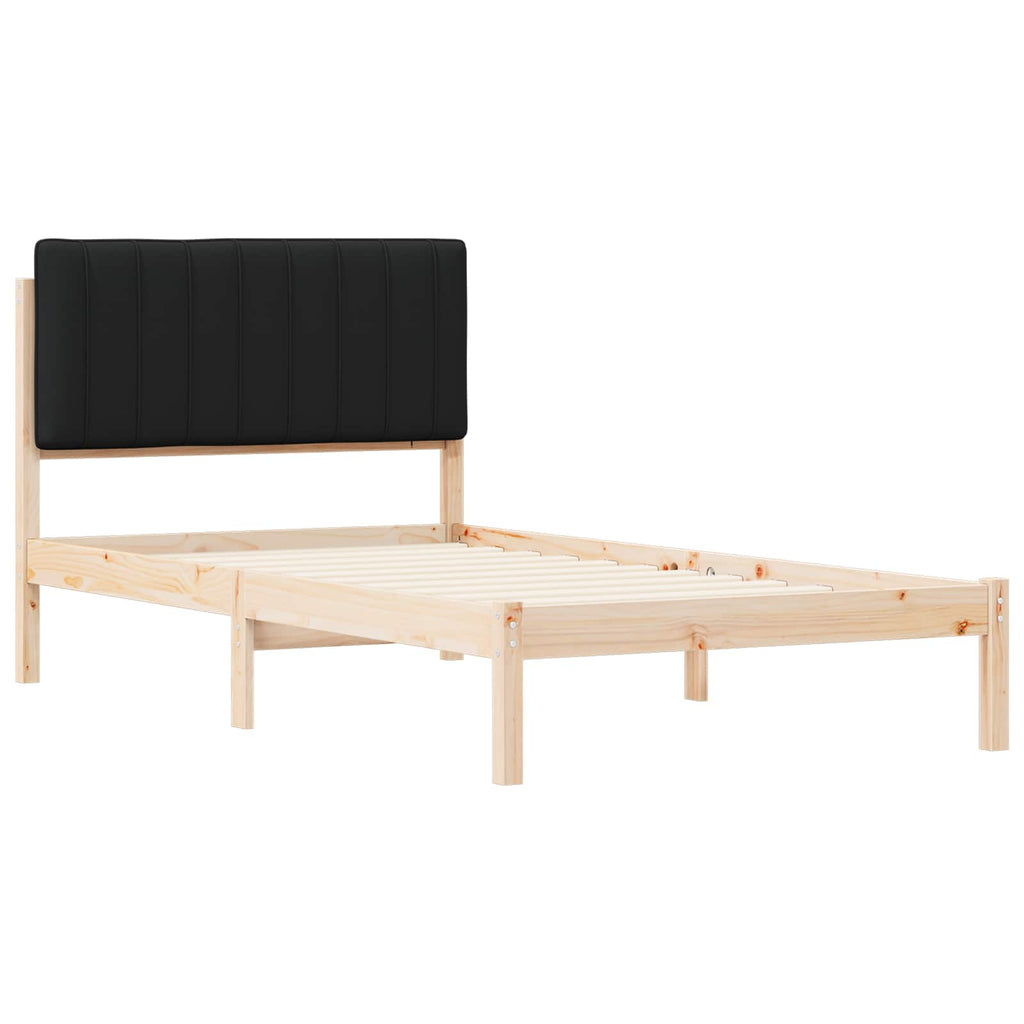 vidaXL Ramka łóżka z tapicerowanym wezgłowiem Czarny 100 x 200 cm