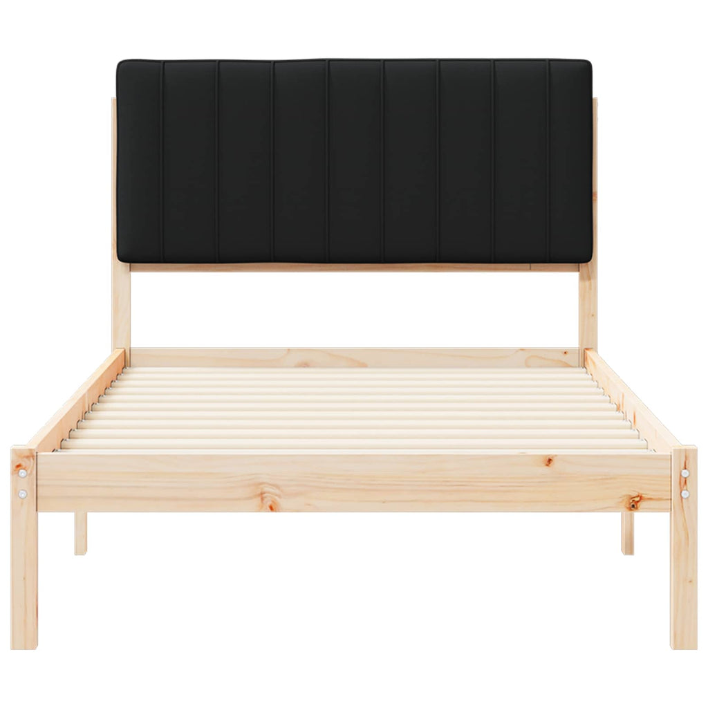vidaXL Ramka łóżka z tapicerowanym wezgłowiem Czarny 100 x 200 cm