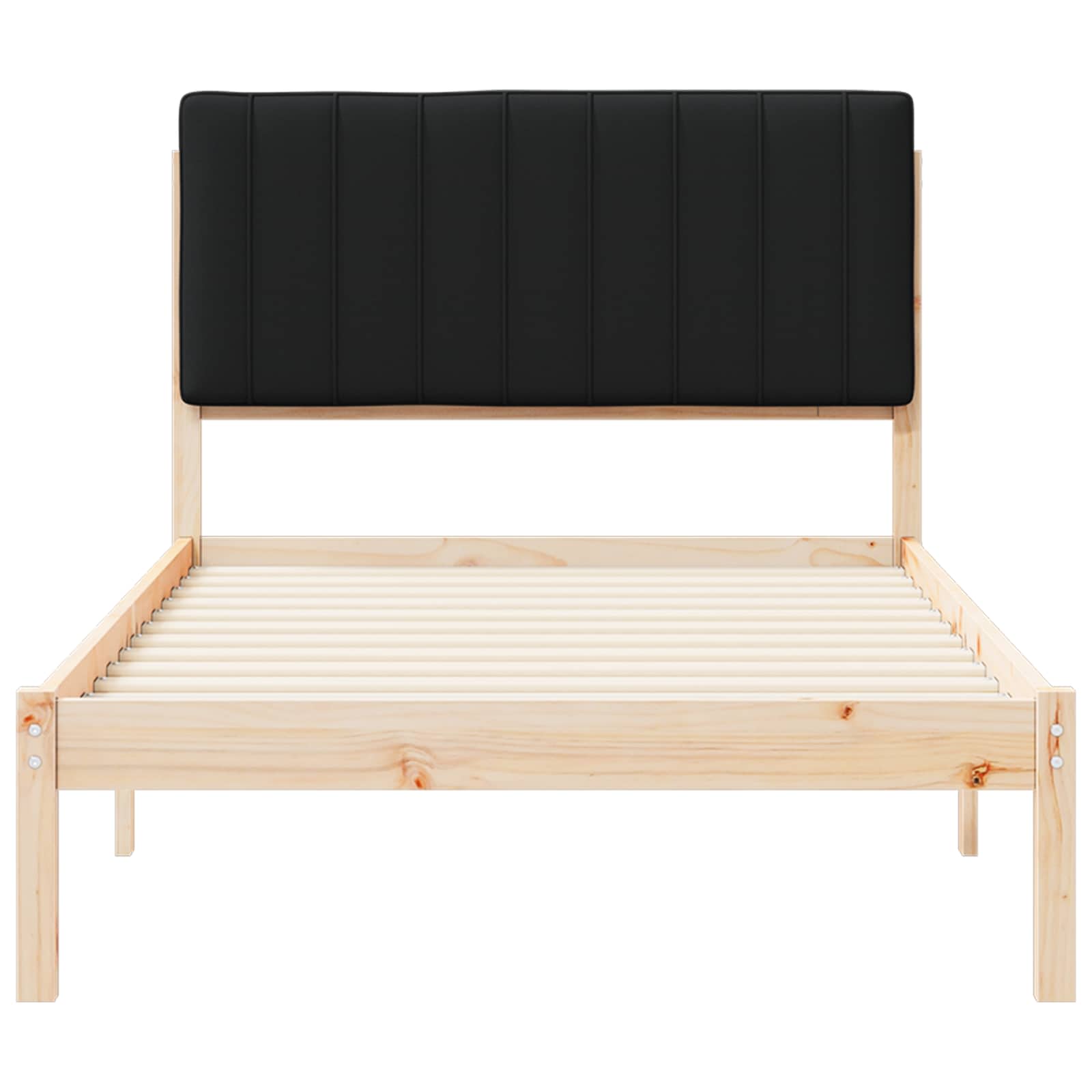 vidaXL Ramka łóżka z tapicerowanym wezgłowiem Czarny 100 x 200 cm