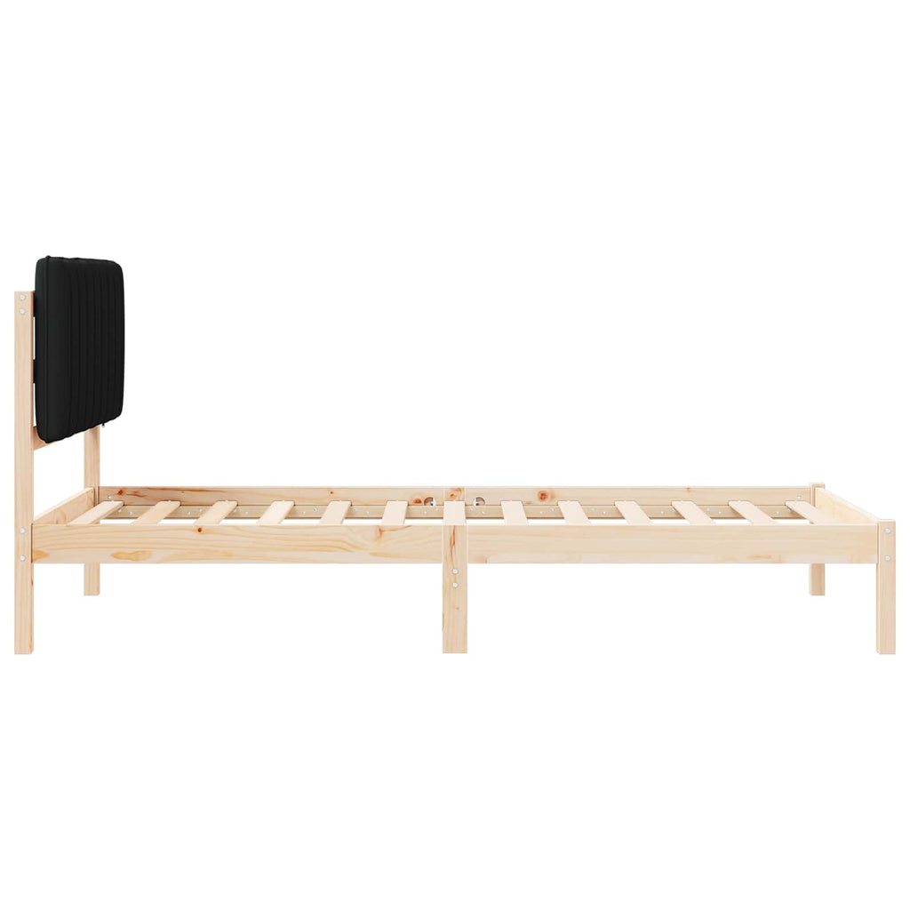 vidaXL Ramka łóżka z tapicerowanym wezgłowiem Czarny 100 x 200 cm