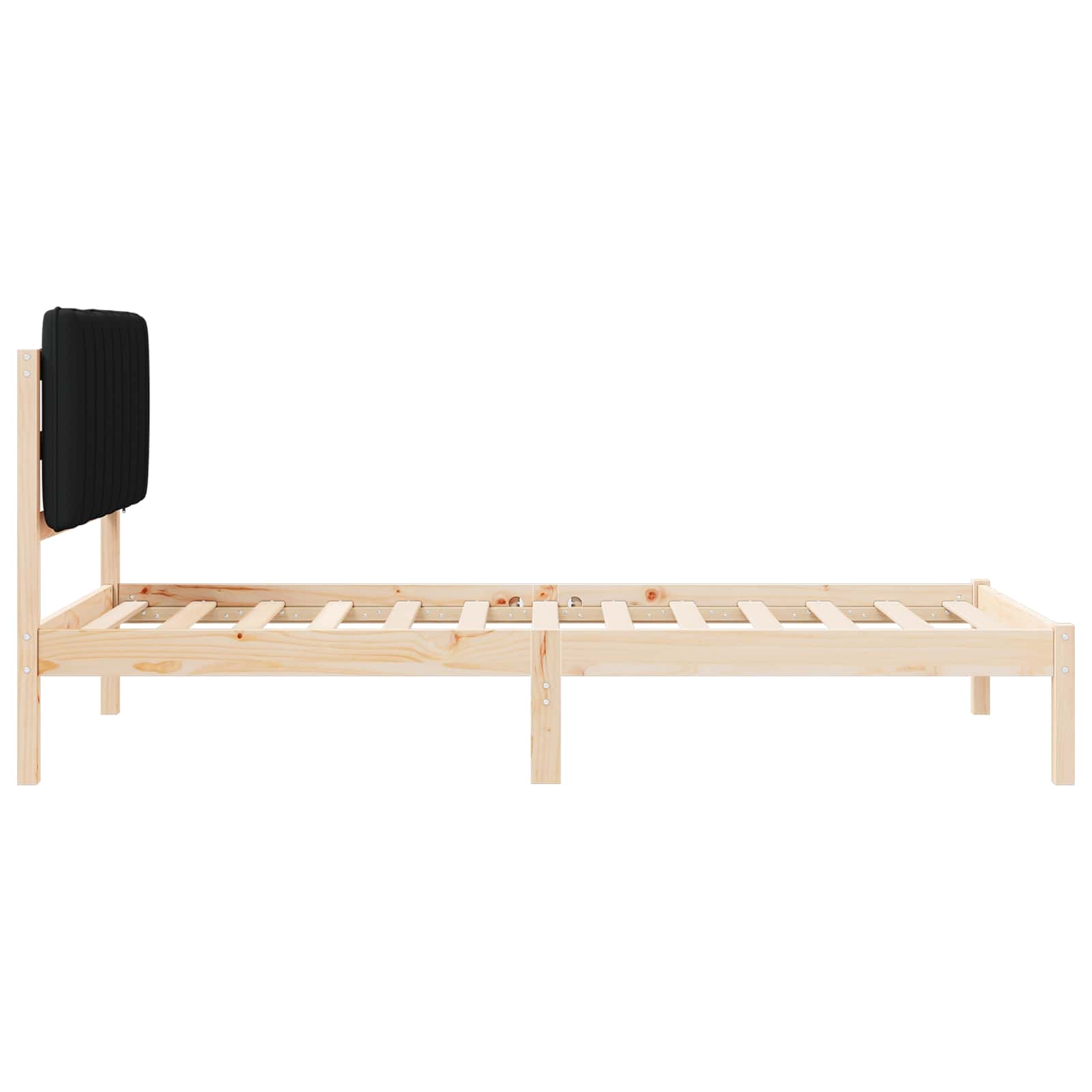 vidaXL Ramka łóżka z tapicerowanym wezgłowiem Czarny 100 x 200 cm