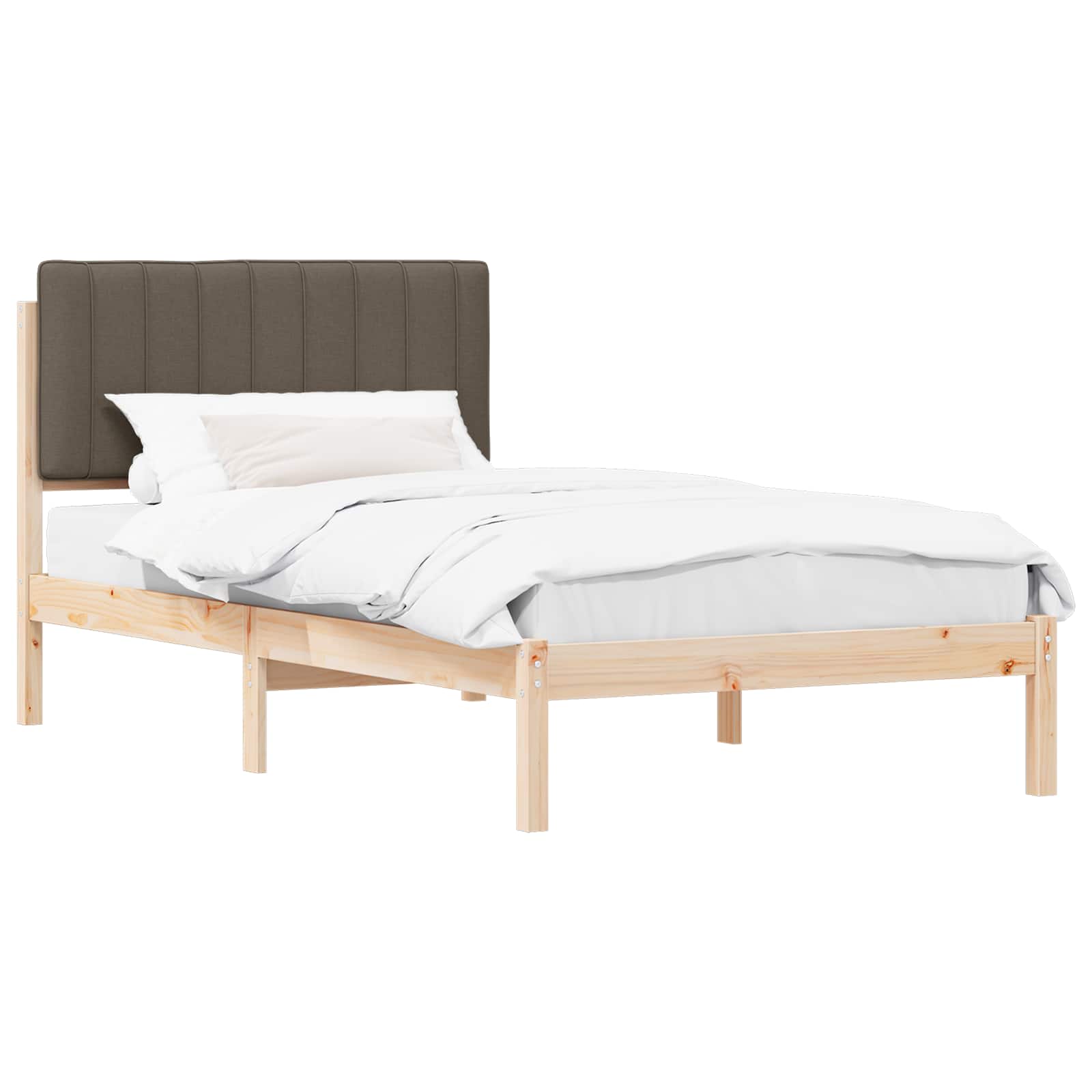 vidaXL Ramka łóżka z tapicerowanym wezgłowiem Ciemnoszary 100 x 200 cm