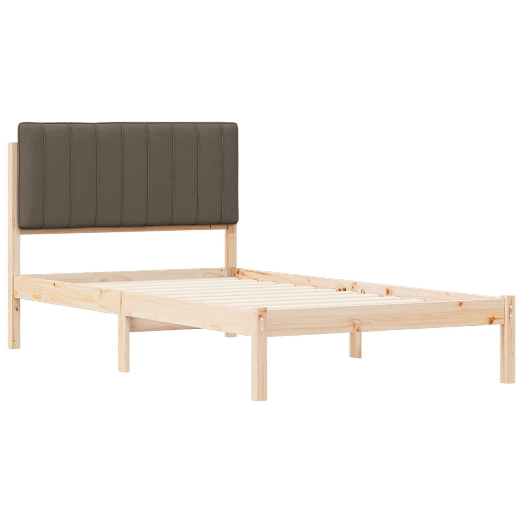 vidaXL Ramka łóżka z tapicerowanym wezgłowiem Ciemnoszary 100 x 200 cm