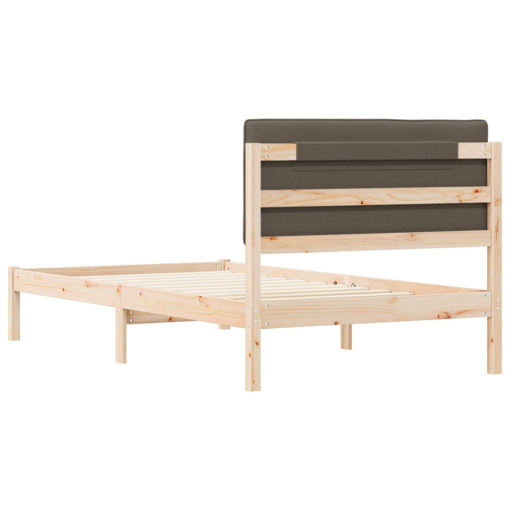 vidaXL Ramka łóżka z tapicerowanym wezgłowiem Ciemnoszary 100 x 200 cm
