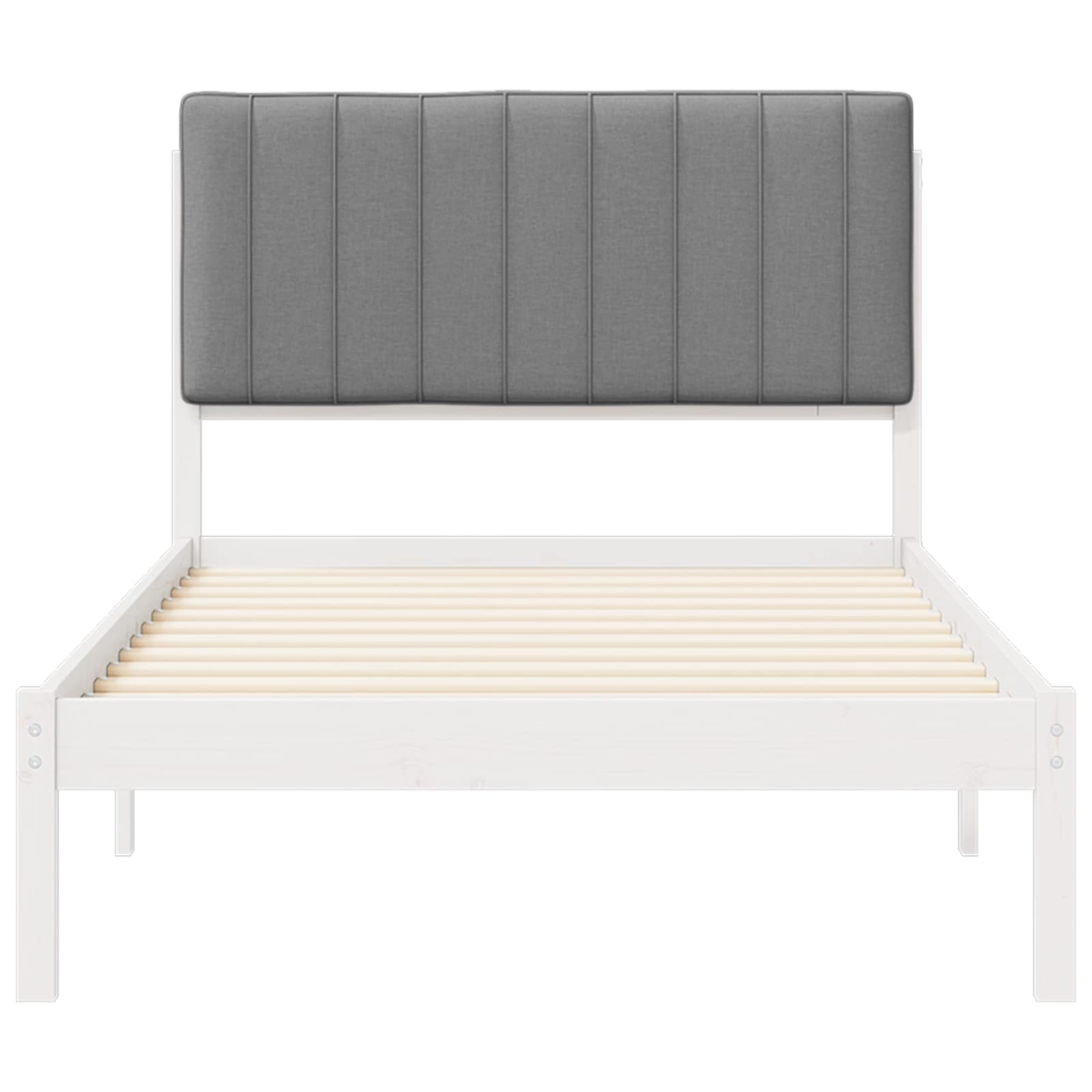 vidaXL Ramka łóżka z tapicerowanym wezgłowiem Jasnoszary 100 x 200 cm