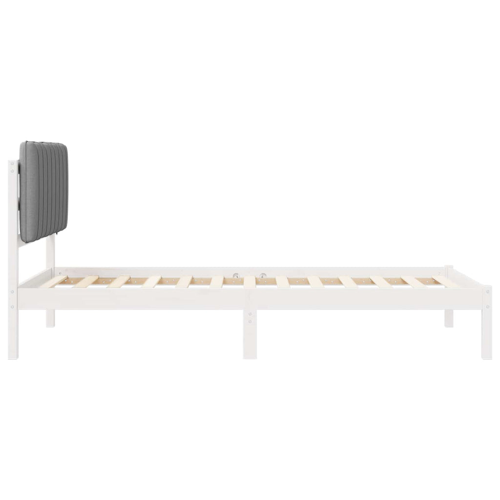 vidaXL Ramka łóżka z tapicerowanym wezgłowiem Jasnoszary 100 x 200 cm