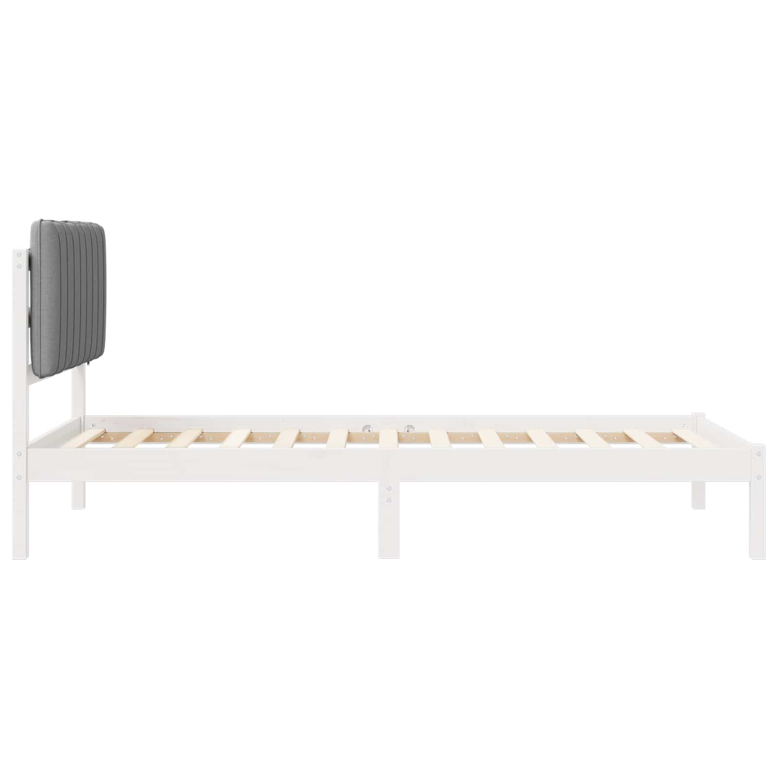 vidaXL Ramka łóżka z tapicerowanym wezgłowiem Jasnoszary 100 x 200 cm