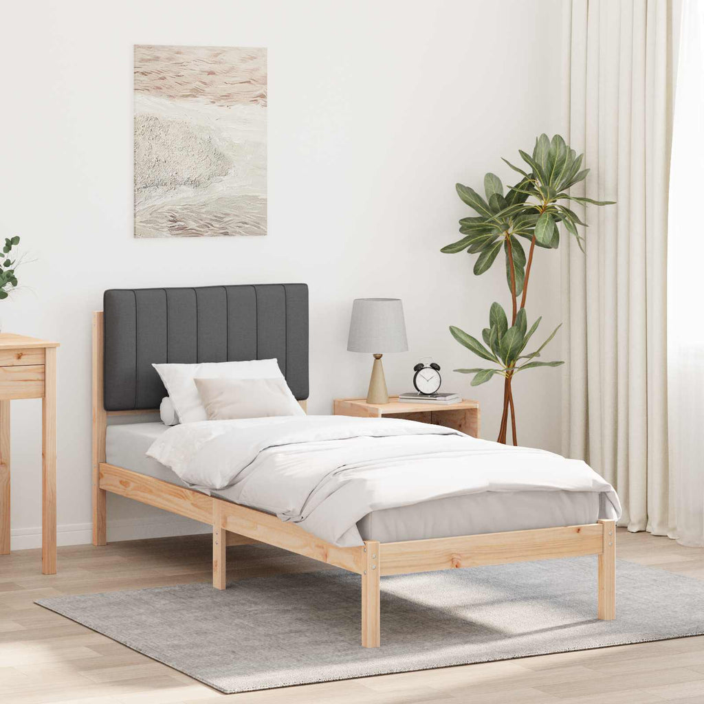 vidaXL Ramka łóżka z tapicerowanym wezgłowiem Ciemnoszary 80 x 200 cm