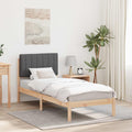 vidaXL Ramka łóżka z tapicerowanym wezgłowiem Ciemnoszary 80 x 200 cm