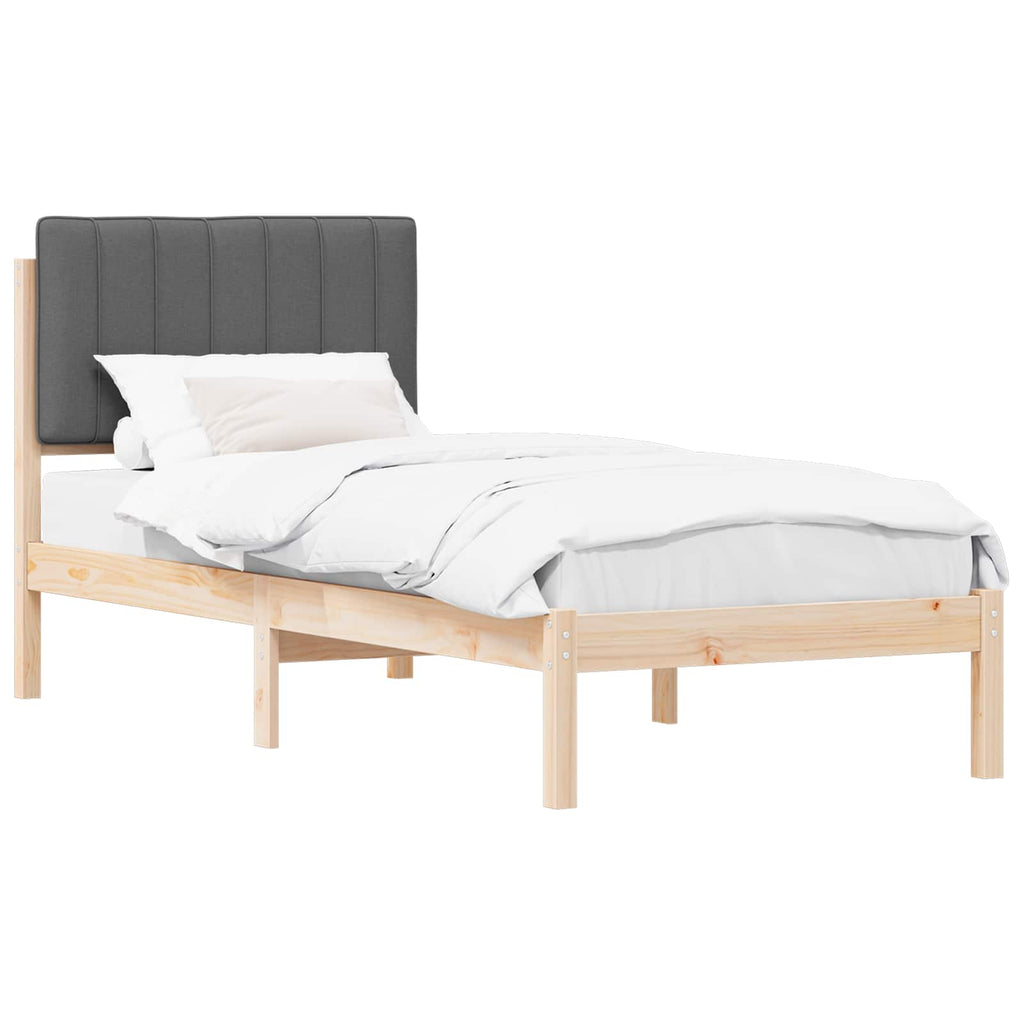 vidaXL Ramka łóżka z tapicerowanym wezgłowiem Ciemnoszary 80 x 200 cm
