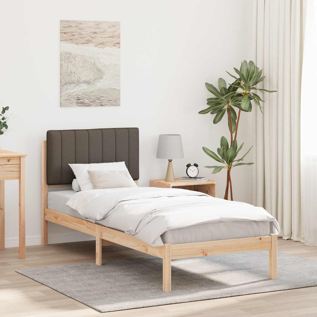 vidaXL Ramka łóżka z tapicerowanym wezgłowiem Ciemnoszary 80 x 200 cm
