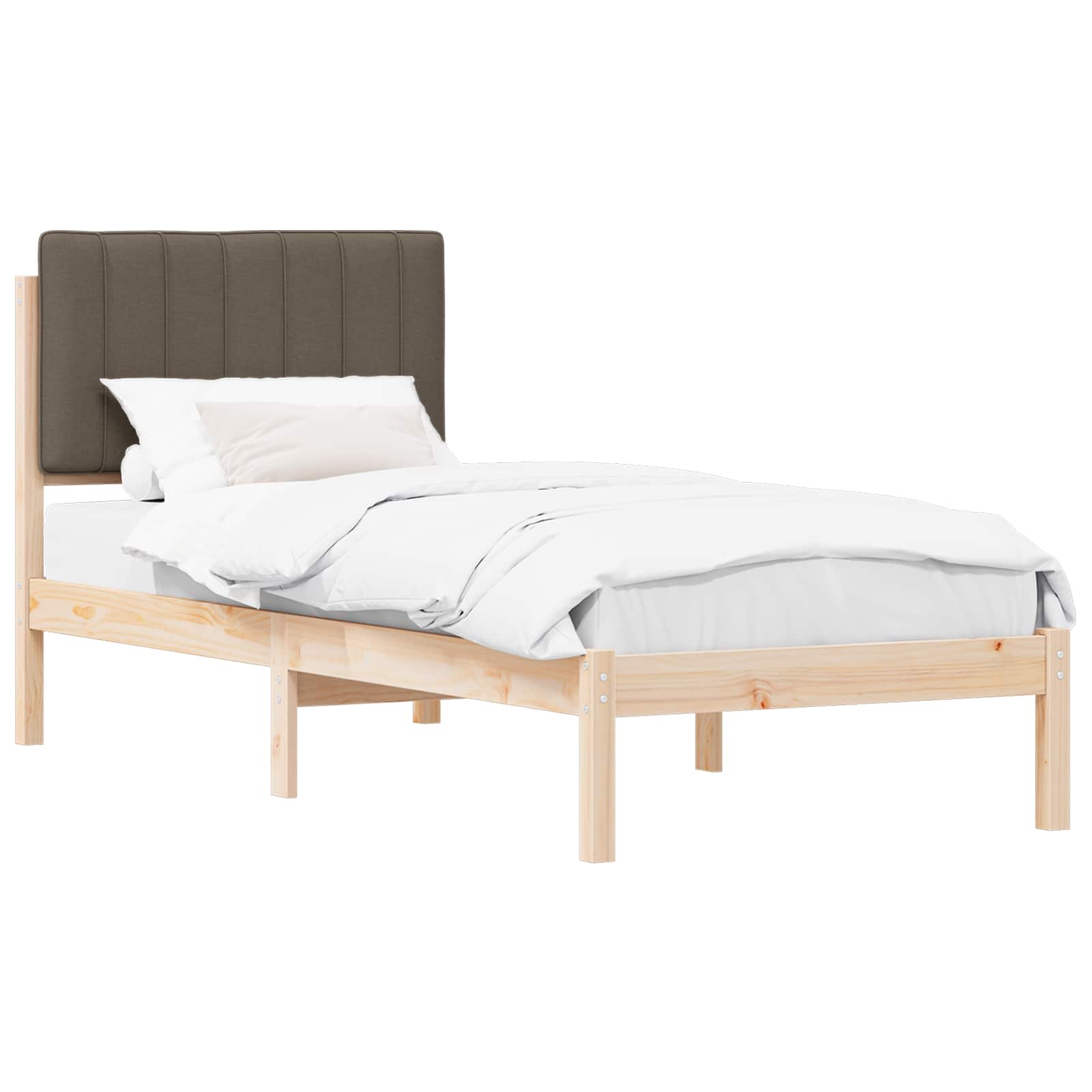 vidaXL Ramka łóżka z tapicerowanym wezgłowiem Ciemnoszary 80 x 200 cm