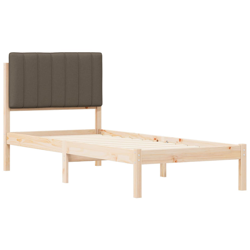 vidaXL Ramka łóżka z tapicerowanym wezgłowiem Ciemnoszary 80 x 200 cm