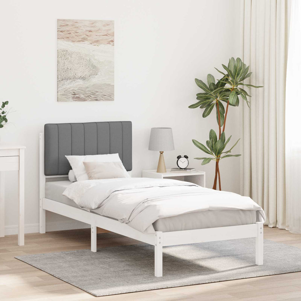 vidaXL Ramka łóżka z tapicerowanym wezgłowiem Jasnoszary 80 x 200 cm