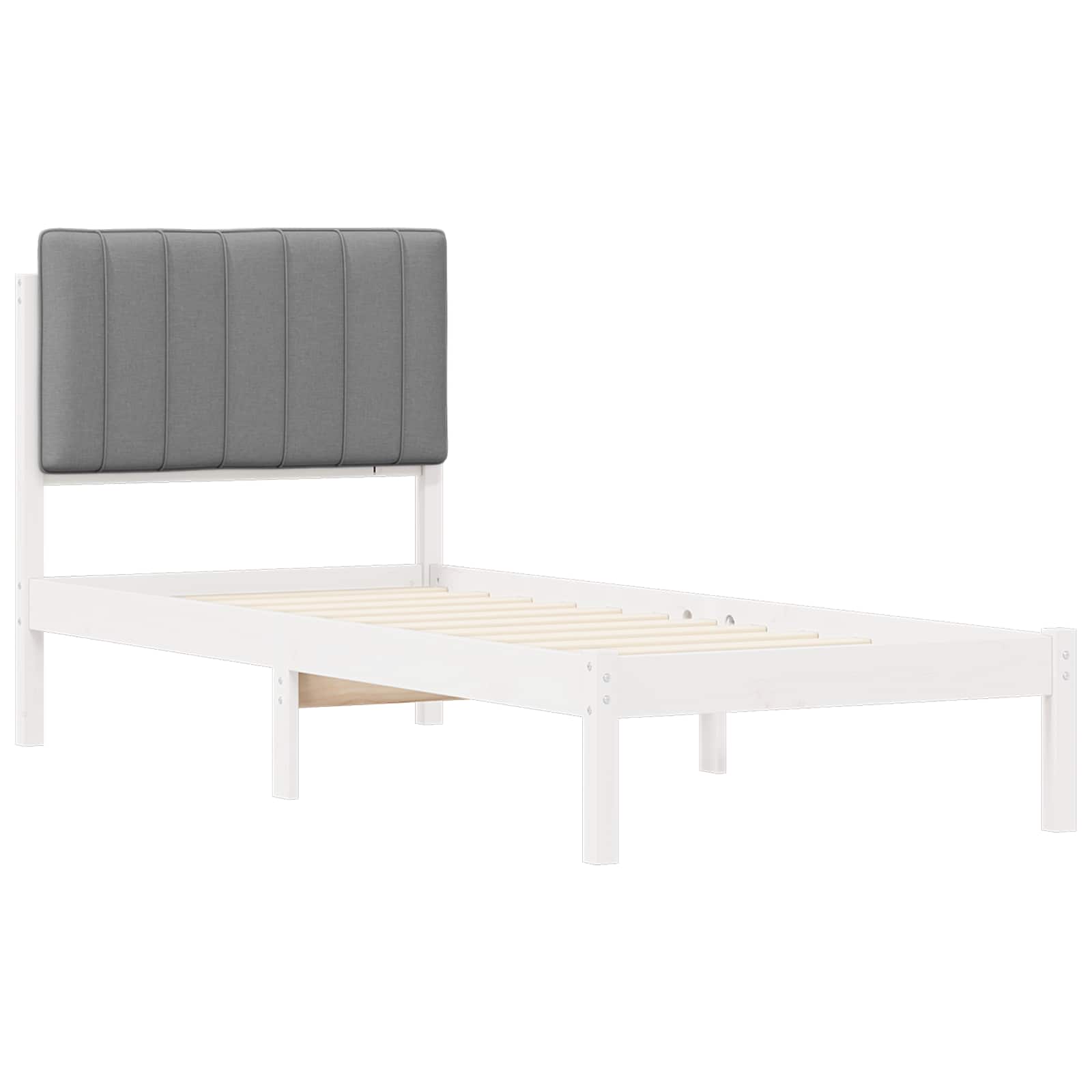vidaXL Ramka łóżka z tapicerowanym wezgłowiem Jasnoszary 80 x 200 cm
