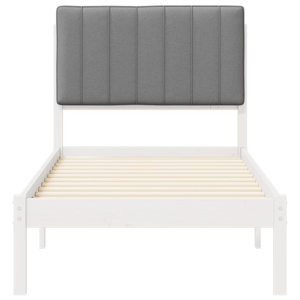 vidaXL Ramka łóżka z tapicerowanym wezgłowiem Jasnoszary 80 x 200 cm