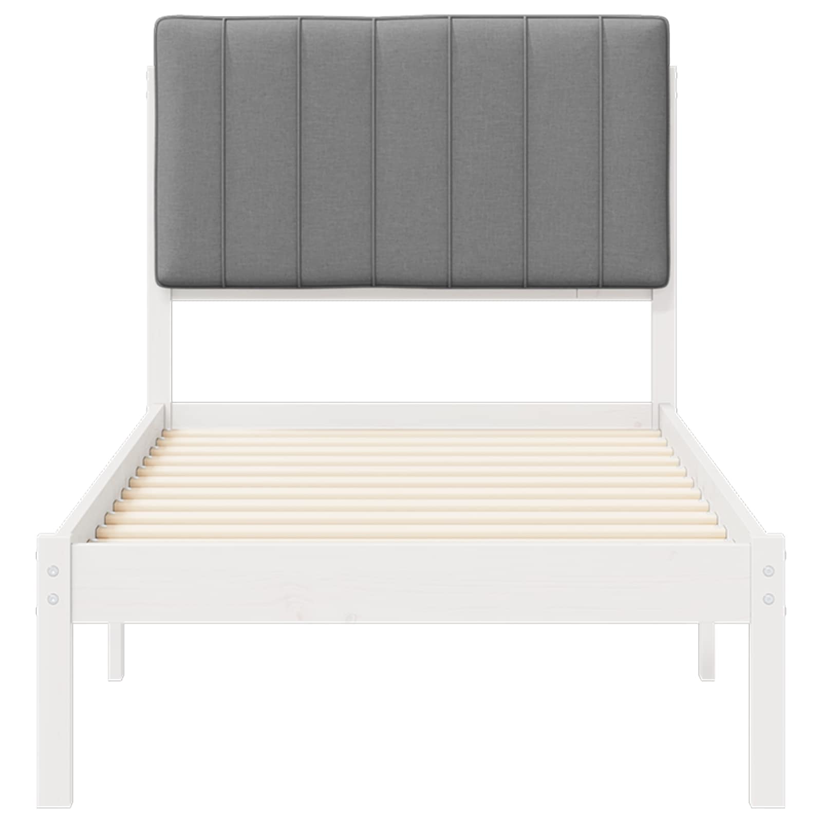 vidaXL Ramka łóżka z tapicerowanym wezgłowiem Jasnoszary 80 x 200 cm