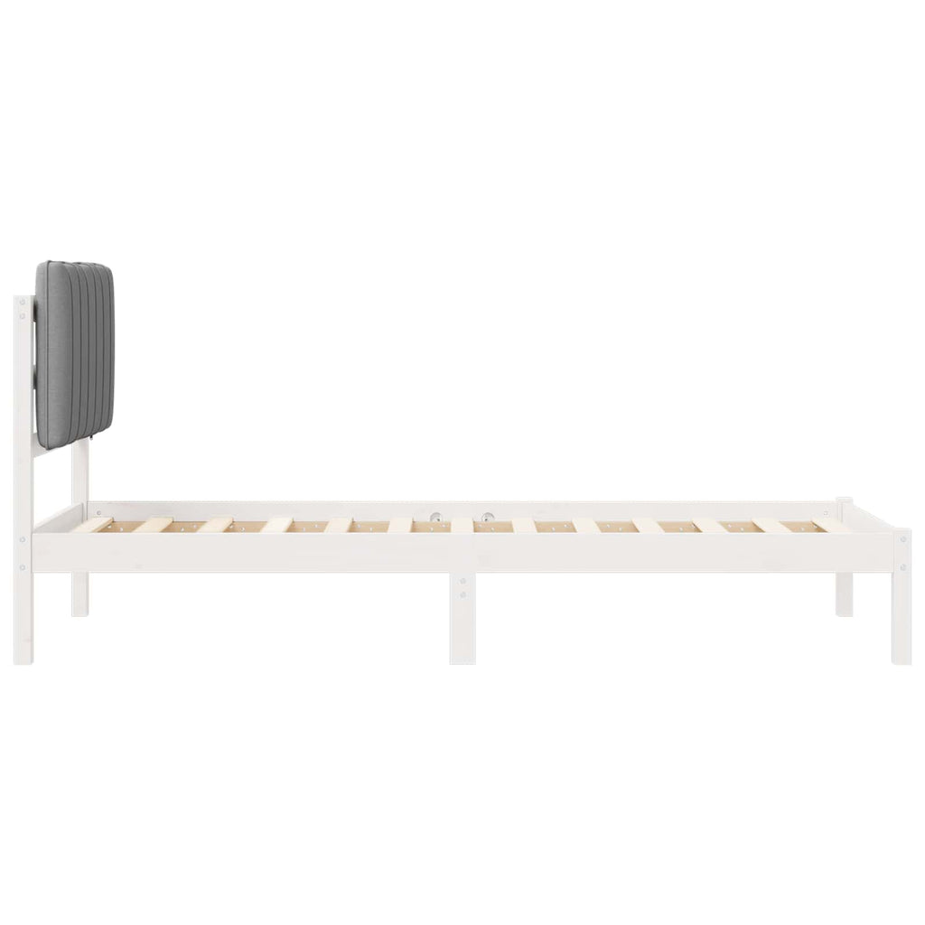 vidaXL Ramka łóżka z tapicerowanym wezgłowiem Jasnoszary 80 x 200 cm