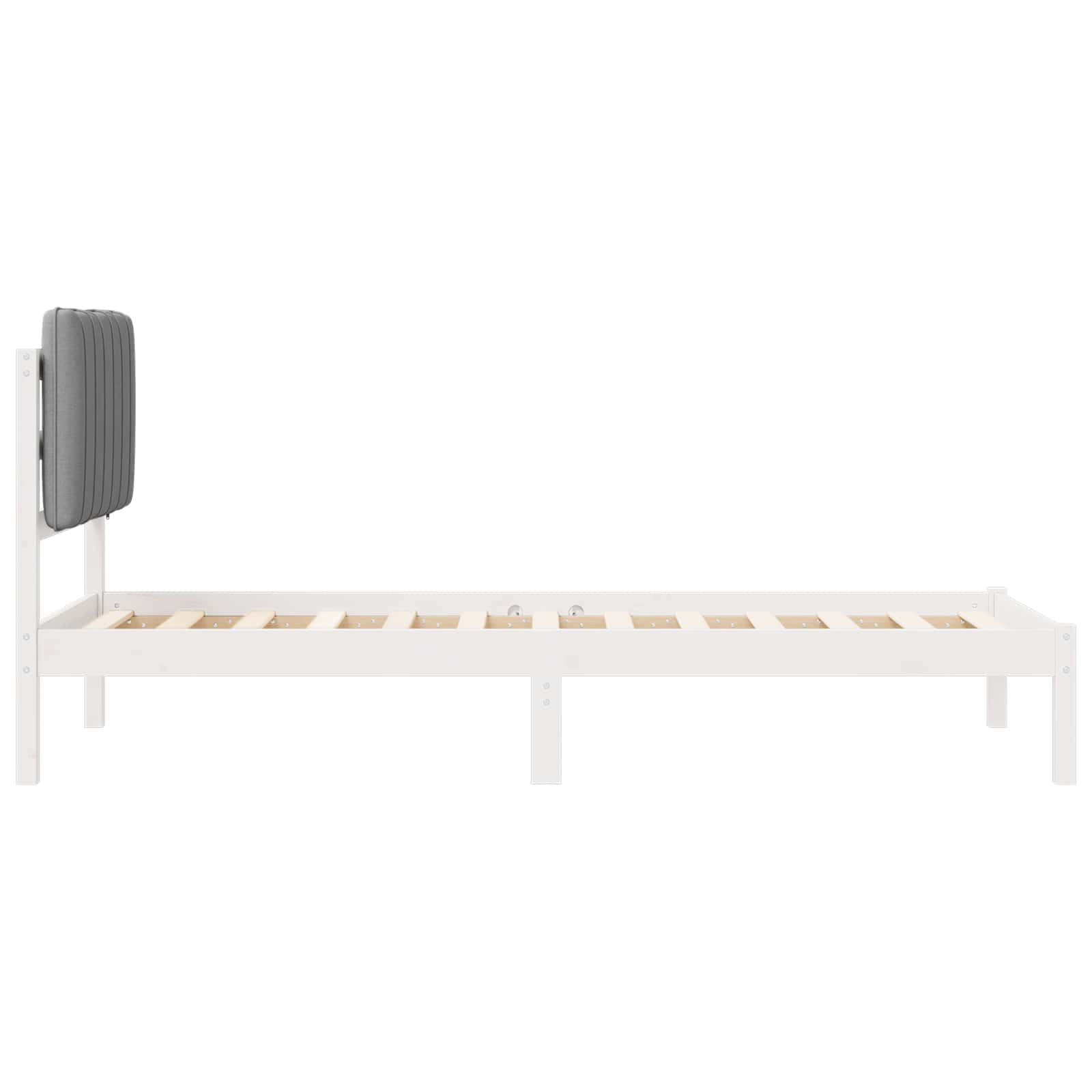 vidaXL Ramka łóżka z tapicerowanym wezgłowiem Jasnoszary 80 x 200 cm