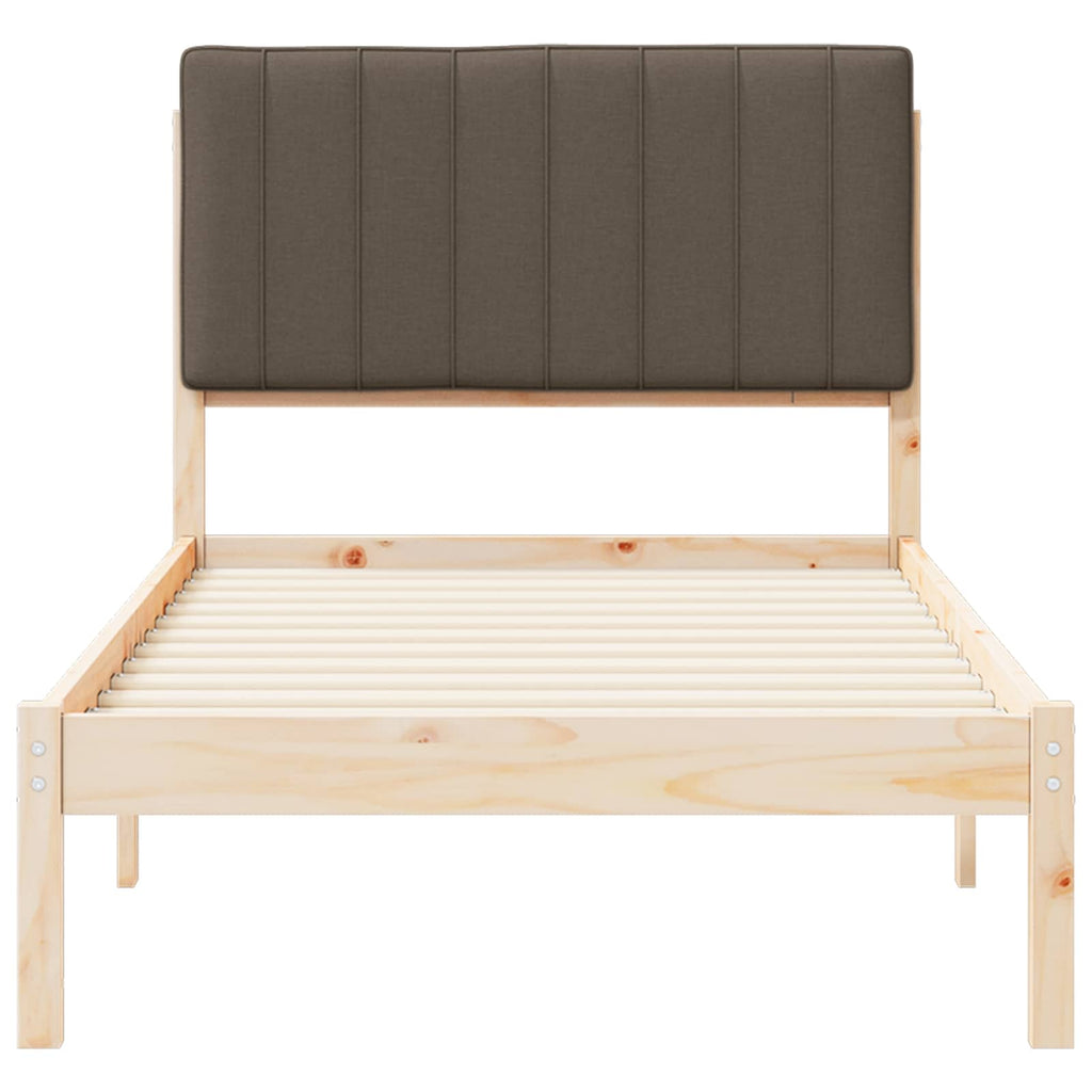 vidaXL Ramka łóżka z tapicerowanym wezgłowiem Ciemnoszary 90 x 190 cm