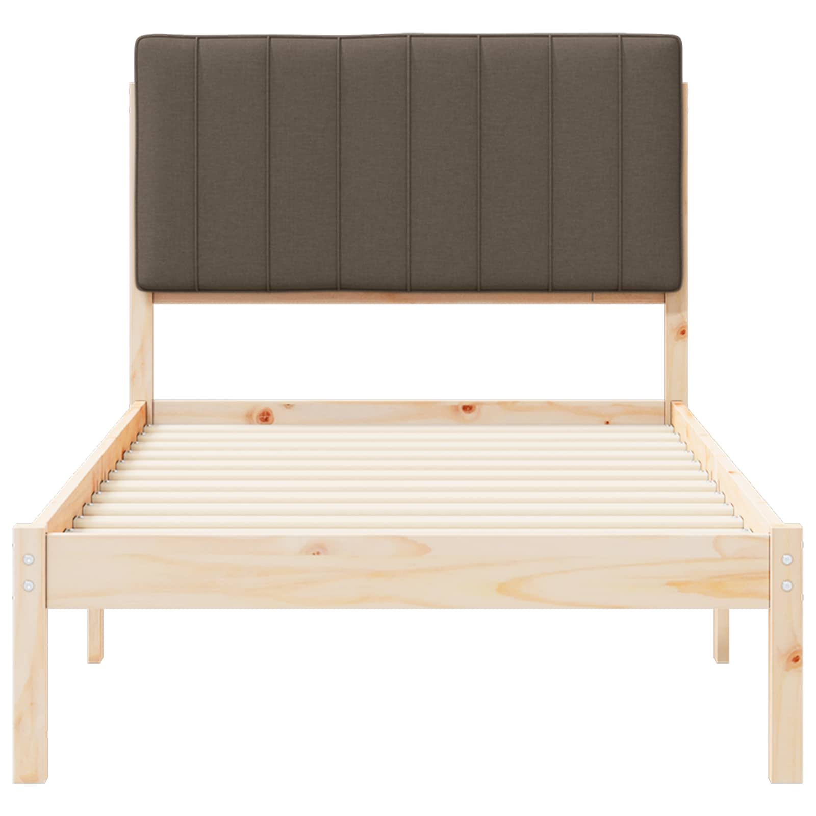 vidaXL Ramka łóżka z tapicerowanym wezgłowiem Ciemnoszary 90 x 190 cm