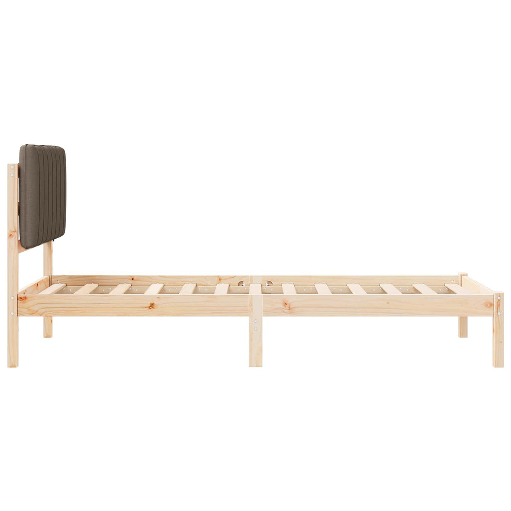 vidaXL Ramka łóżka z tapicerowanym wezgłowiem Ciemnoszary 90 x 190 cm