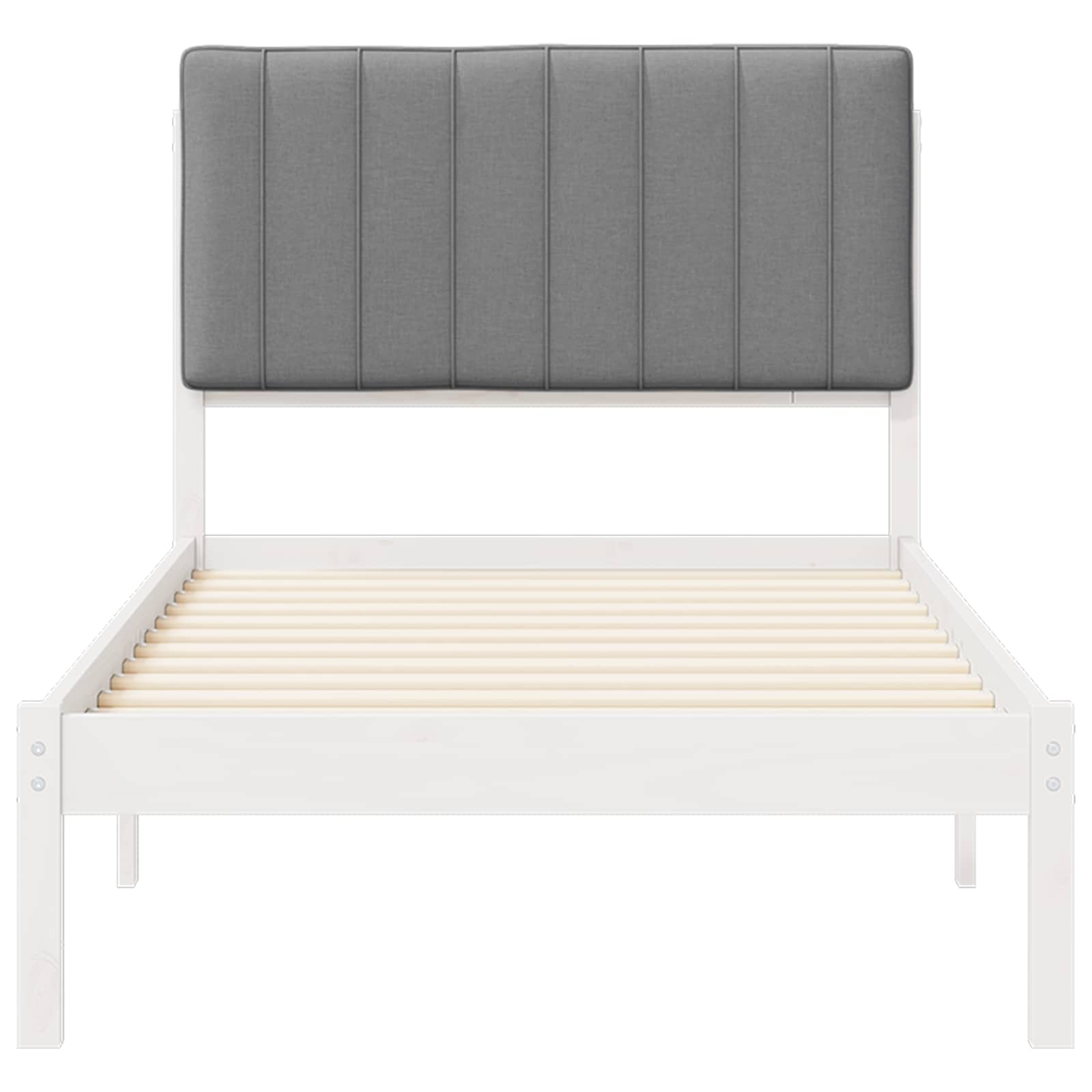 vidaXL Ramka łóżka z tapicerowanym wezgłowiem Jasnoszary 90 x 190 cm