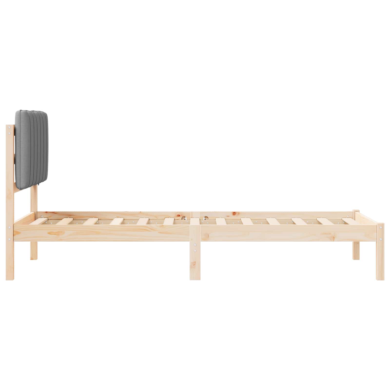 vidaXL Ramka łóżka z tapicerowanym wezgłowiem Jasnoszary 75 x 190 cm