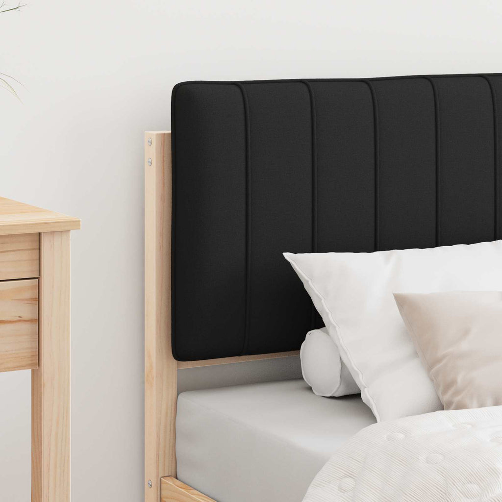 vidaXL Ramka łóżka z tapicerowanym wezgłowiem Czarny 75 x 190 cm