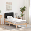 vidaXL Ramka łóżka z tapicerowanym wezgłowiem Czarny 75 x 190 cm